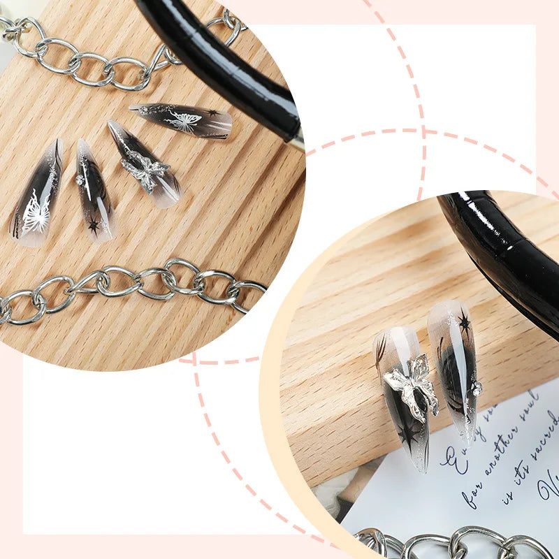 Black Cool Fake Nails Halloween Bat Press on Nails Almond Decorated Nail Tips Rivet Bow False Nails 24pcs Reusable Acrylic Nails