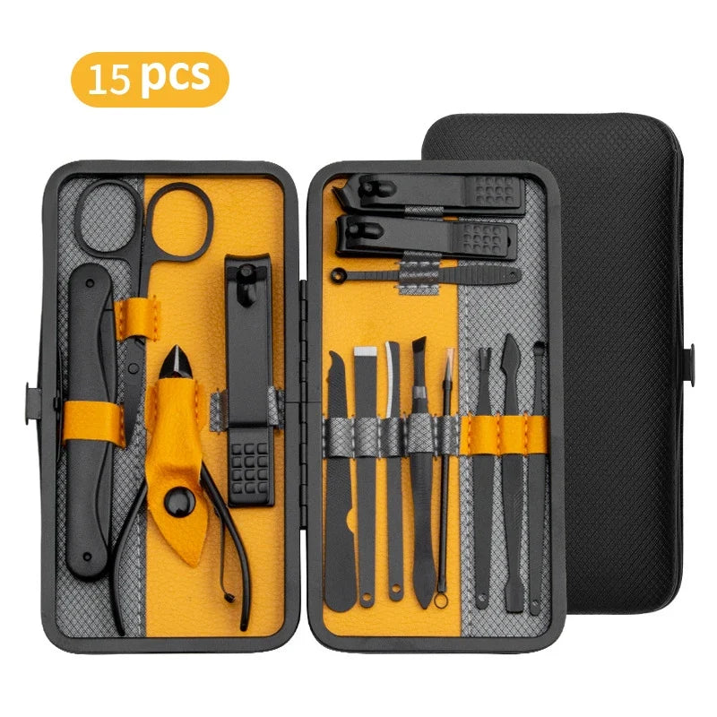 10/15/25Pcs Professional Manicure Set Stainless Steel Nail Clippers Set Idea Packing Manicure Kits Scissors Makeup