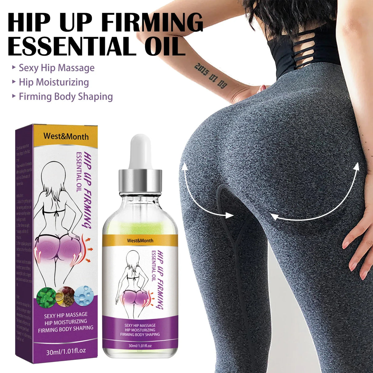 Buttock Massage Essential Oil Hip Lift up Hydrating Shaping Firming Big Ass Plumping Improve Elasticity Sexy Butt Tightening Oil