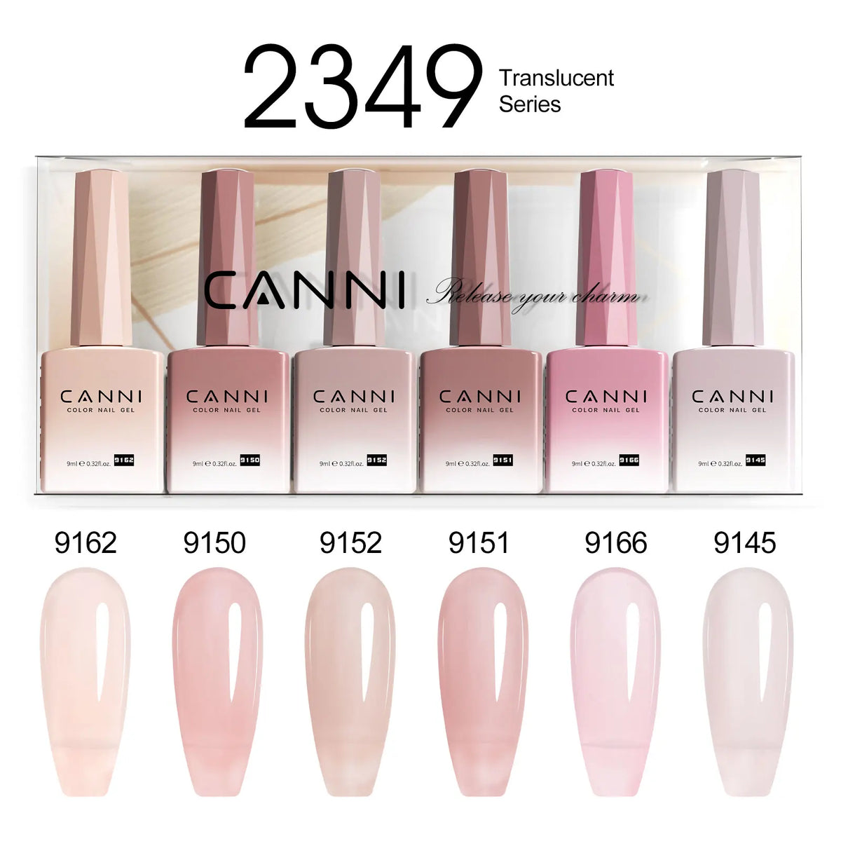 9ml*6pcs CANNI Nail Gel Polish Set TPO FREE Jelly Nude Pink Rubber Base Reinforce UV Construction Gel Soak off UV LED Gel Kit
