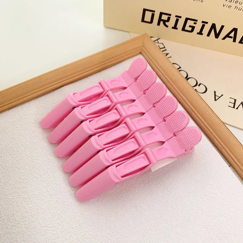 6-12Pcs Hairdressing Alligator Clip Salon Perm Hair Dye Plastic Hairpin Wig Clip Haircut Partition Styling Clip Supplies