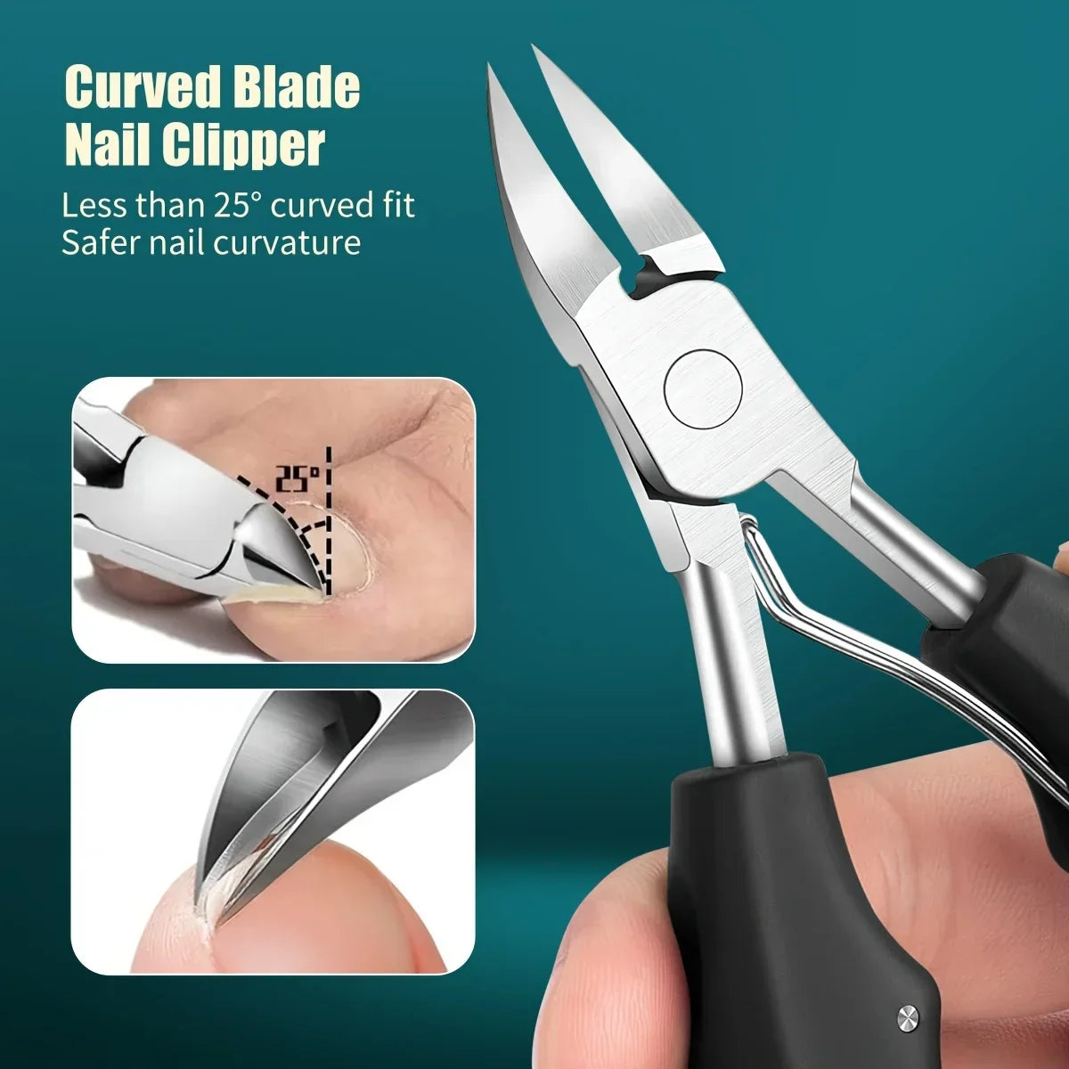 5pcsIngrown Toenail Clipper Set with Beak Pliers,Nail Care Tools for Thick Hard Nails,Stainless Steel Wide-Opening Nail Clippers