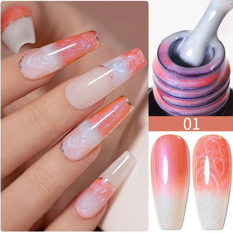 5ml Golden Silvery Metallic Painting Liner Gel Polish Chrome Mirror Effect Semi-Permanent Varnish For Stunning French Nail Art