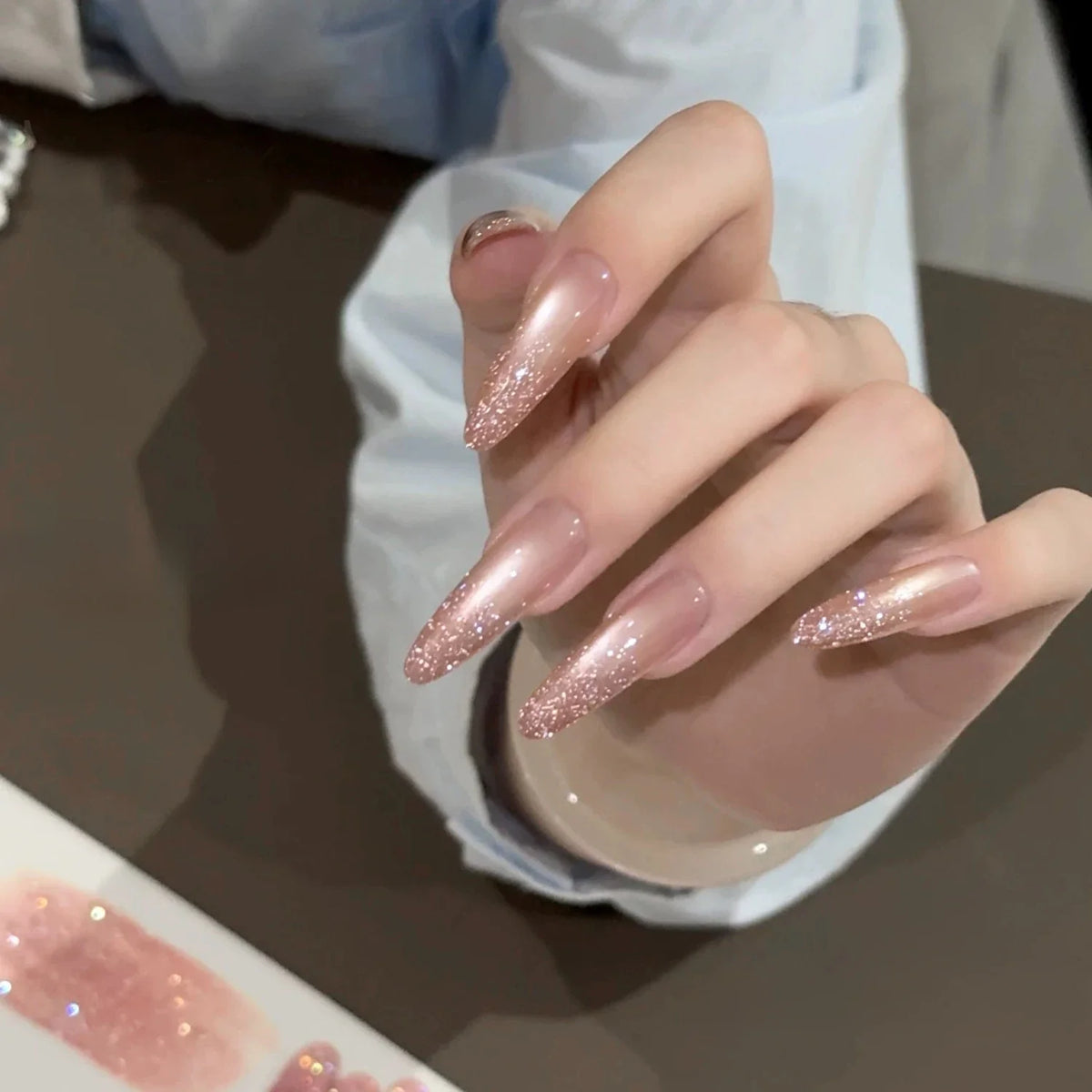 1-12pcs WS Summer Autumn Nails Flashing Reflective Disco Pink Blue White Broken Diamond Gel Nail Polish Nail Art Nail Supplies