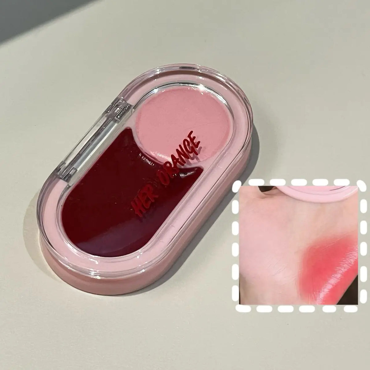 Herorange Two Tone Cream Blush Smooth Texture Natural Blend Waterproof Long Lasting Daily Date Makeup