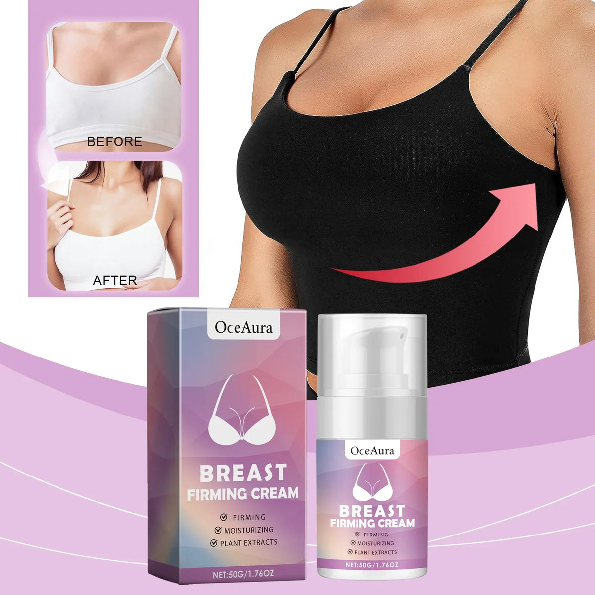 Breast Firming Cream Lifting Tightening Moisturizing Anti-Sagging Improves Elasticity Fast Absorbing For Women's Bust Care 50g