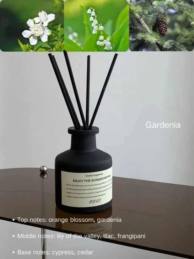50ml Flameless Home Fragrance Room Flameless Freesia Jasmine Fragrance Oil with Reed Diffuser Stick Home Room Air Freshener Deco