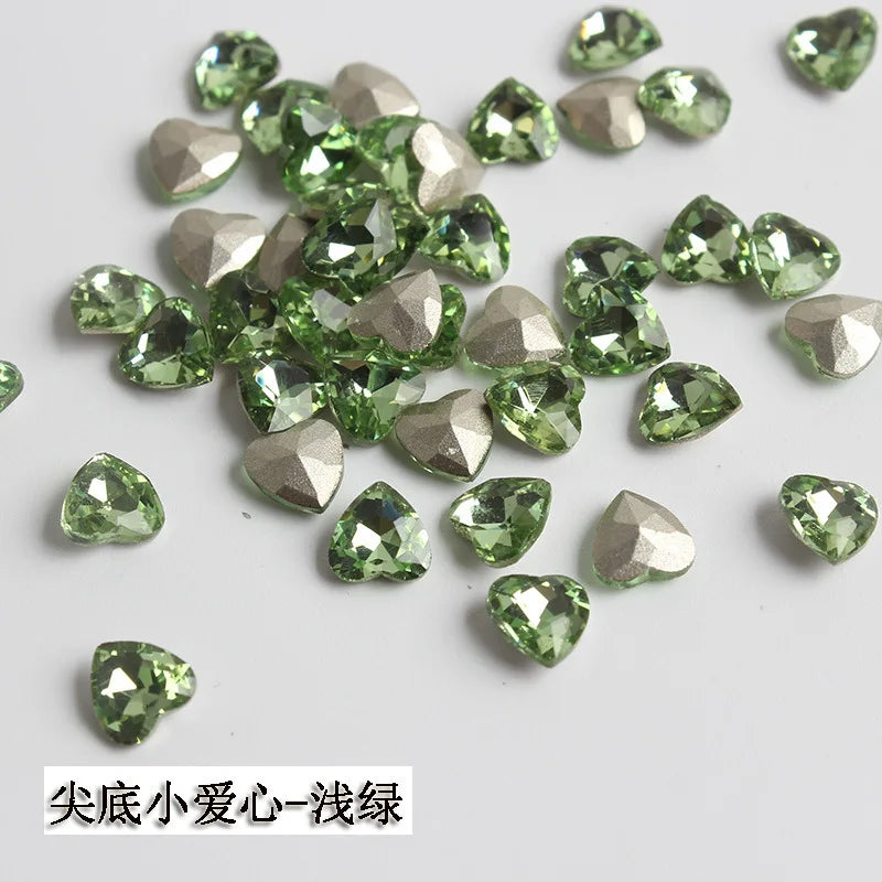 K9 100pcs 6mm Small Heart DIY for phone shell,Nail,Bag,Clothes 3D Diamond Stone Decoration Glitter Manicure Jewelry Accessories
