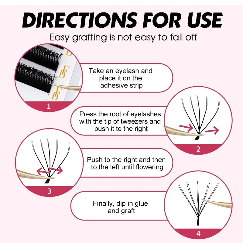 Fadvan 10D W  Shape Lashes Extension Dense Double Layer 5D W Eyelashes Premade Fans False Lash