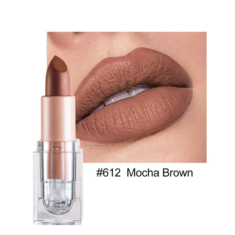 HANDAIYAN Matte Nude Lipstick Velvet Finish Long Lasting Waterproof Korean Beauty Cosmetic Makeup Gift for Women