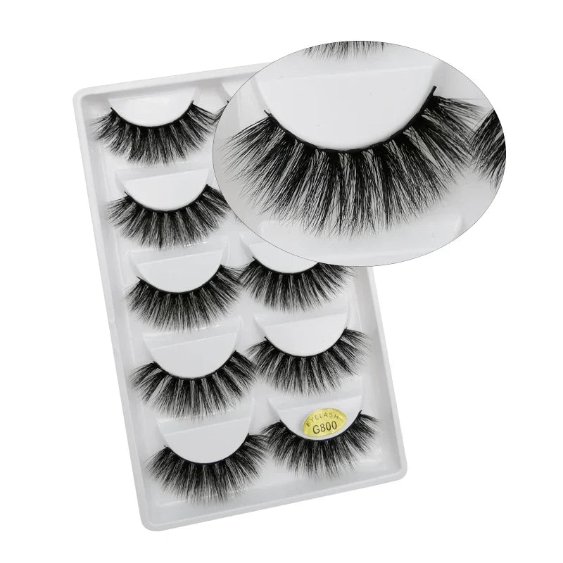 3/5 Pairs 3D Faux Mink Hair Soft Eyelashes Natural Thick Long False Eyelashes Dramatic Fake Lashes Handmade Eyelashes Faux Cils