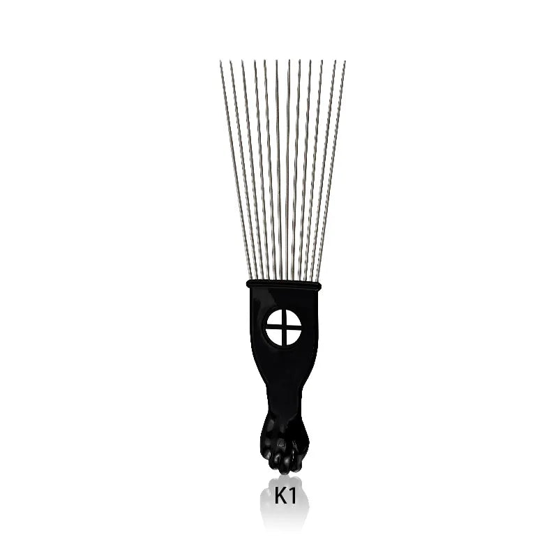 African Comb, Equipped with Long Steel Needles and ABS Handle, Suitable for Unwinding Curls and African Hair Styling