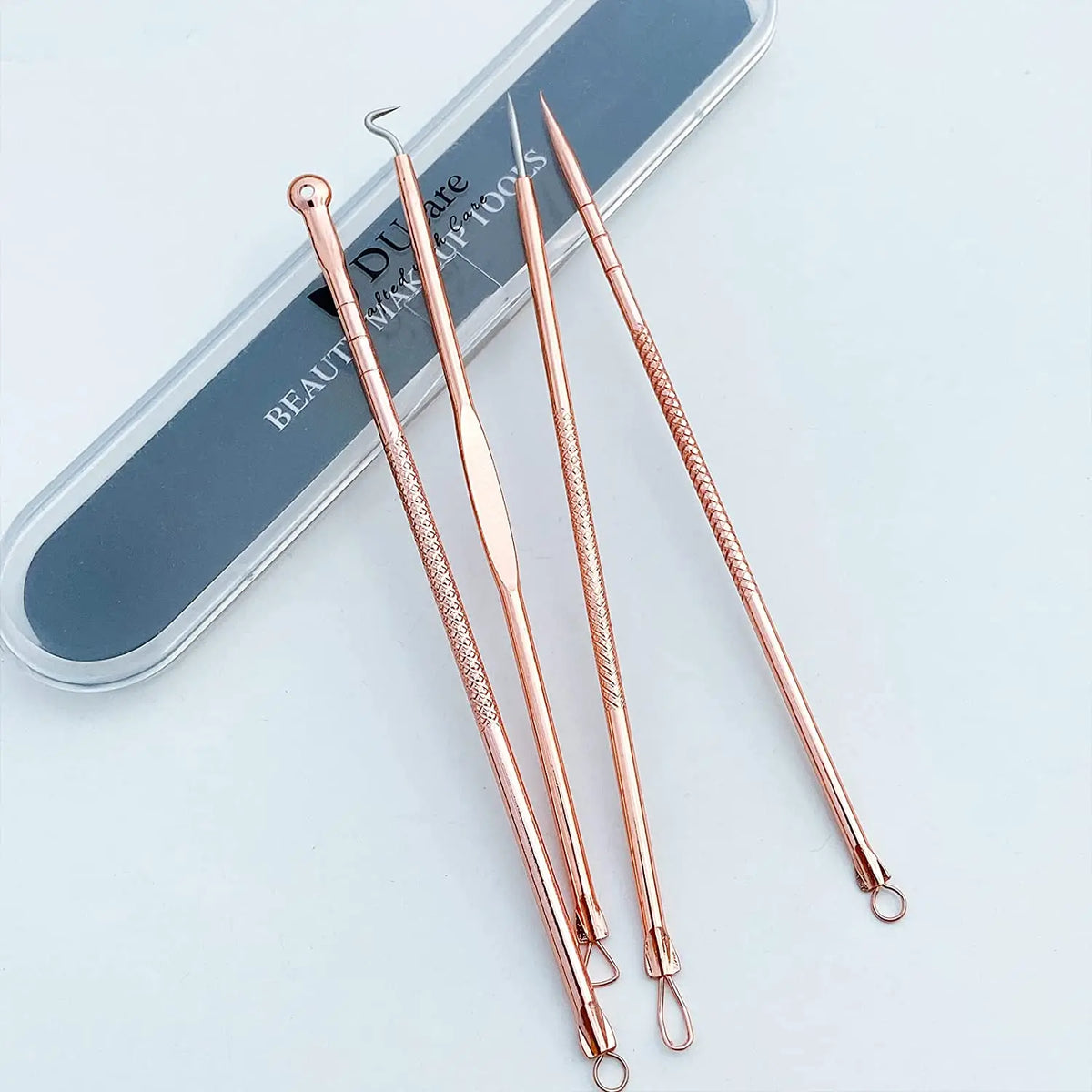 DUcare 4pcs Acne Blackhead Removal Needles Stainless steel Pimple Spot Extractor Acne Treatment Acne Needle Face Clean Care Tool