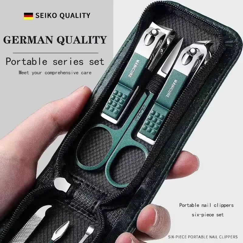 6-Piece Nail Care Set - High End Nail Scissors & Clippers for Men & Women, Portable Manicure Kit with Pouch