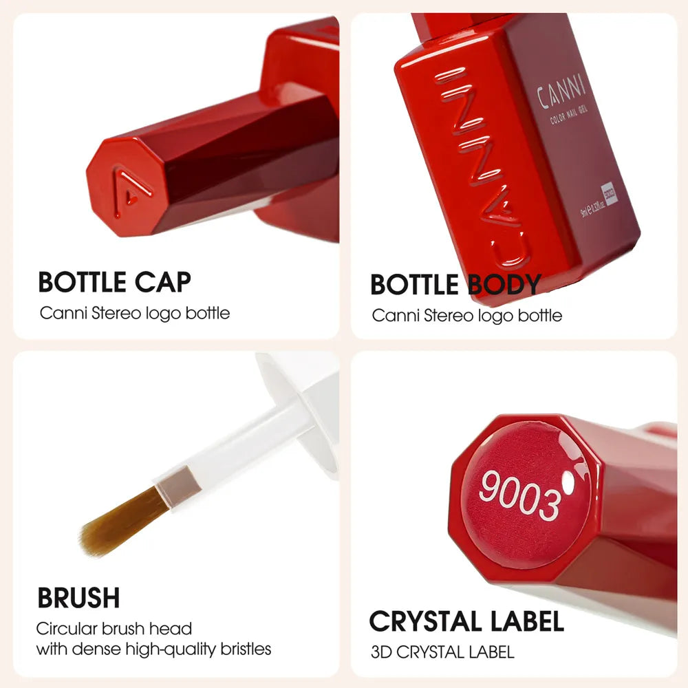 CANNI Nail Gel Polish Set Upgraded HEMA FREE Summer Nails Smooth Texture Ultra Gloss Top Coat Pigmented Gel Soak off UV LED Gel