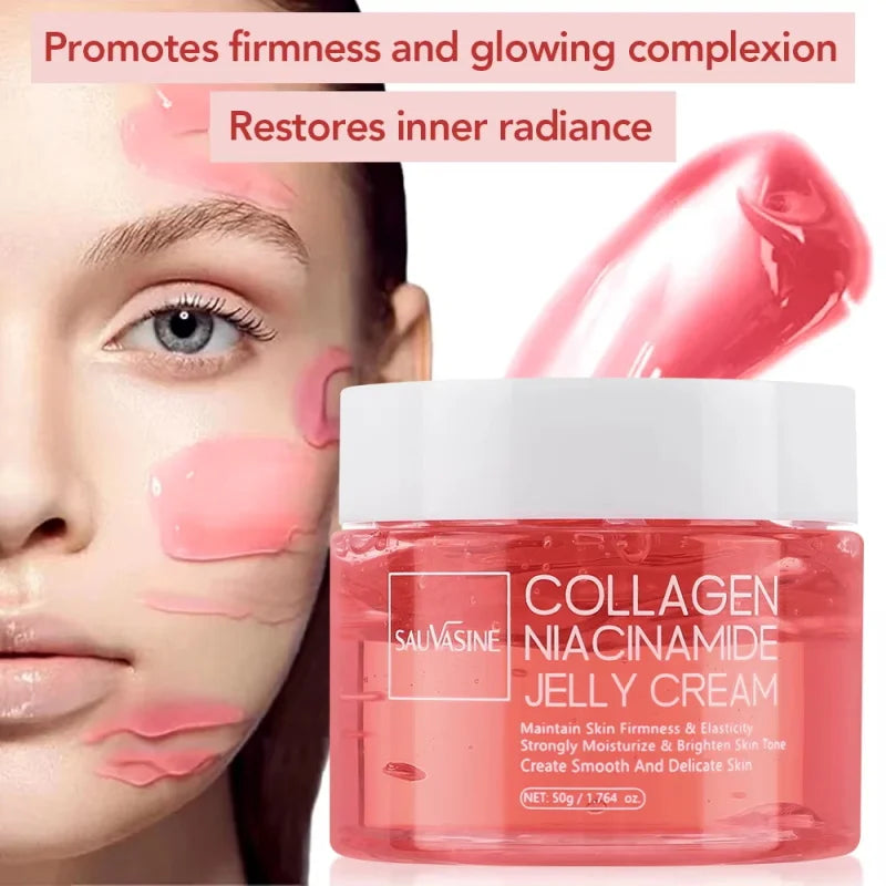 50g Collagen Niacinamide Jelly Cream Deep Moisturizing Pore Shrinking Brightening Niacinamide Gel Lifting Firming Face Skincare