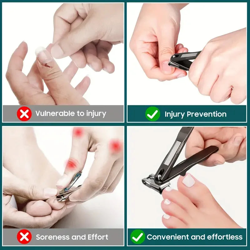 360 Degree Rotary Fingernail And Toenail Clipper With Long Handle Ultra Sharp Heavy Duty Large Toe Nail Clippers For Thick Nails