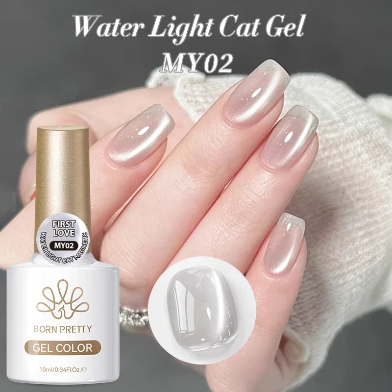 BORN PRETTY Gold Pink Cat Magnetic Gel Polish 10ml Water Light Spaking Glitter  Soak Off UV Semi Permanent Varnish Manicure