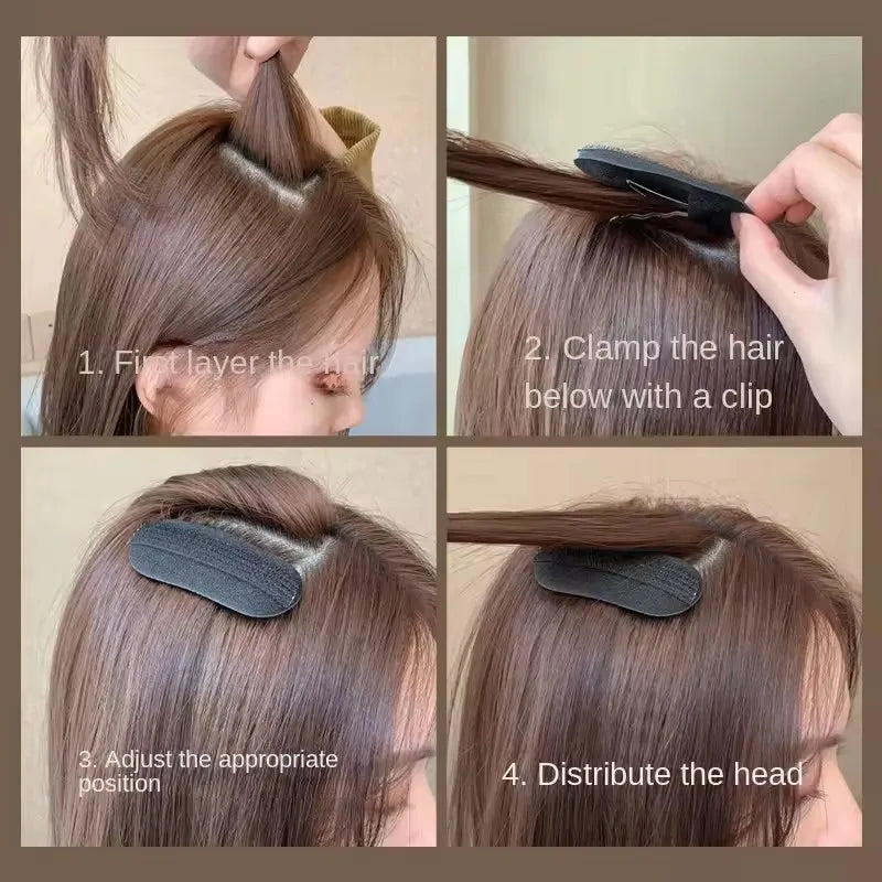 2/4/8pcs Fluffy Invisible Hair Clip for Volume Front Hairline Puff Cushion Perfect for Bun Styling Adding Women’s Hair Styling