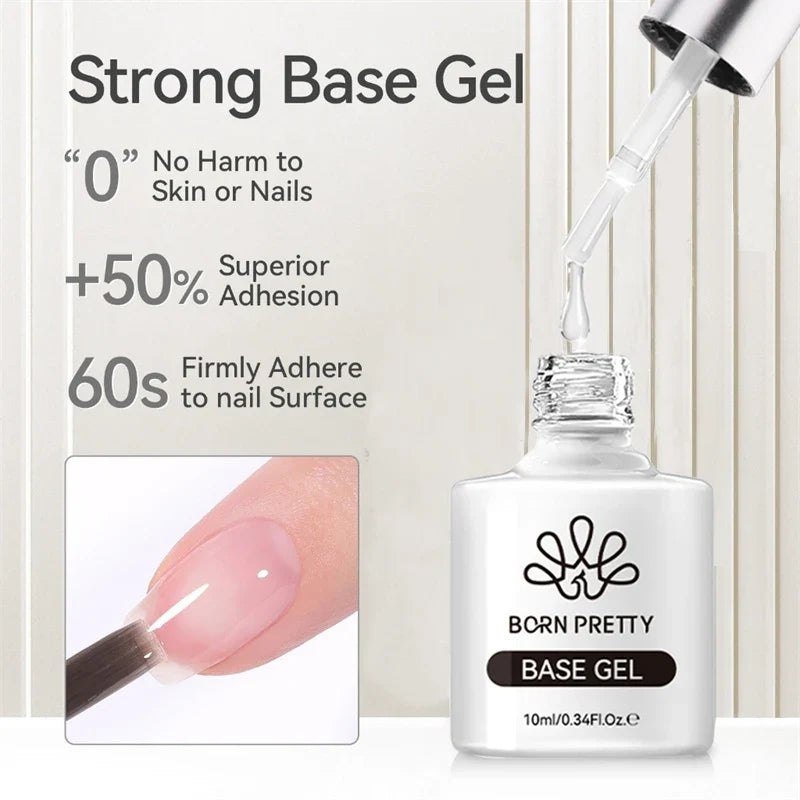 BORN PRETTY 10ml Super Top Coat No Wipe for Gel Nail Polish Varnis Semi Permanent Matte Top Nail Thick Rubber Base Manicure Tool