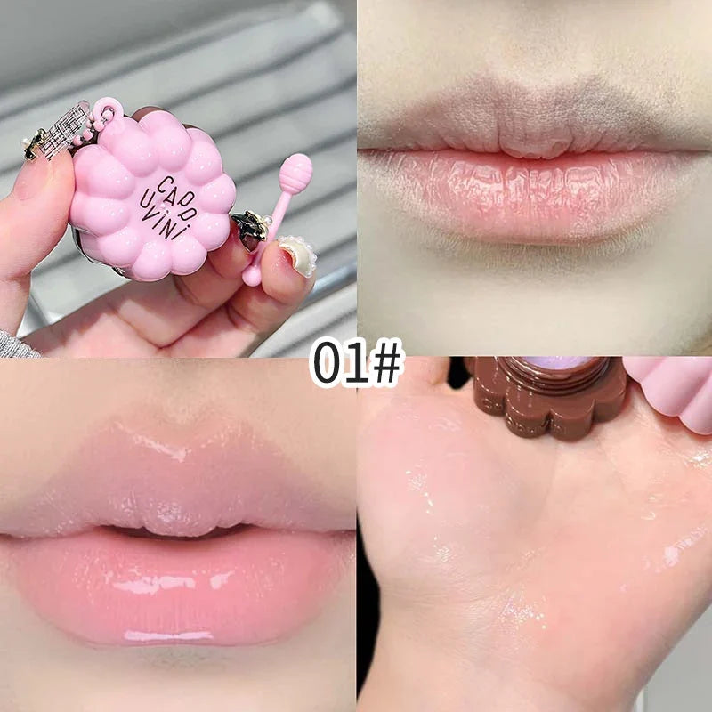 Cappuvini Macaron Fruit Flavor Lip Mask Deeply Hydrating Long-Lasting Moisturizing Soften Fine Lines Lip Care Lipstick Base