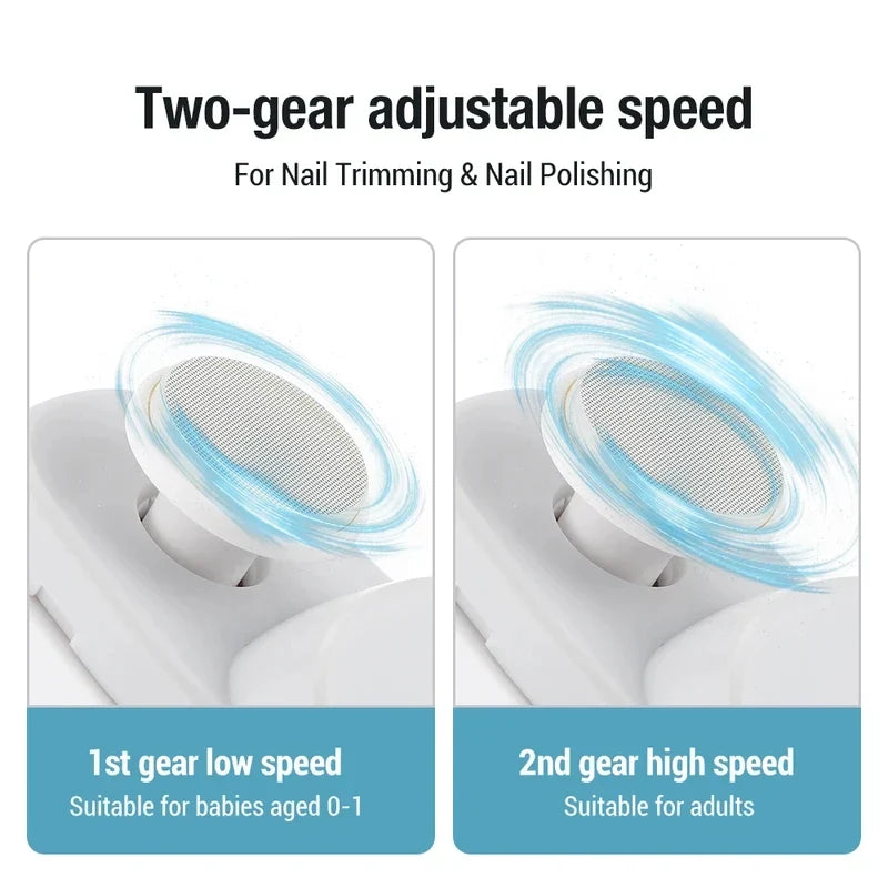 2 In 1 Automatic Electric Nail Clipper Grinder Multifunctional Portable Nail Trimmer Polishing Machine USB Rechargeable Manicure