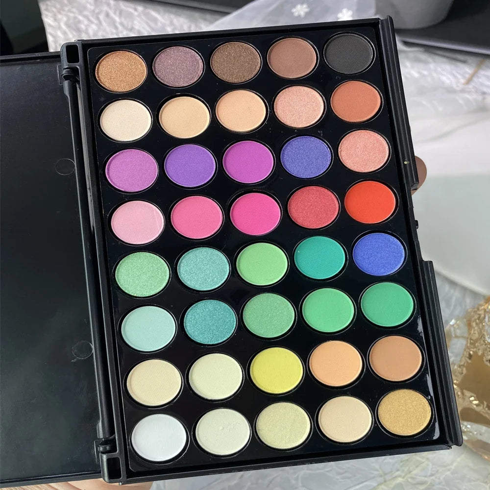 40 Color Ultimate Palette Matte Finish Nail Glitter Powder Long-Lasting Gradient Rainbow  Blush High Pigment Nail Makeup Kits