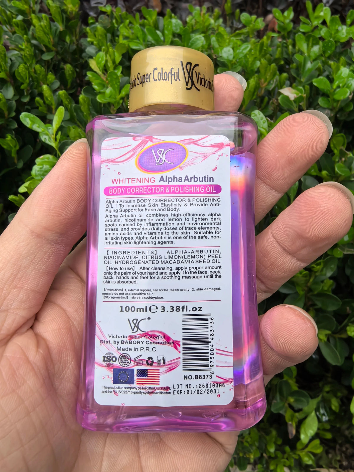 Alpha Arbutin Whitening Oil Smoothing Moisturizer Brighten Anti-Aging Nourishing Lighten Fine Lines Spots Body Massage Skin Care