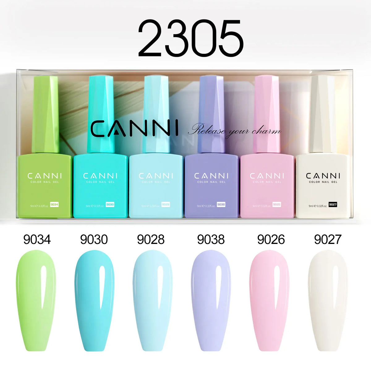 6pcs/kit CANNI Gel Nail Polish TPO FREE Nails Semi Transparent Jelly Pink Collection Soak Off UV LED Gel Diamond Top Coat Set
