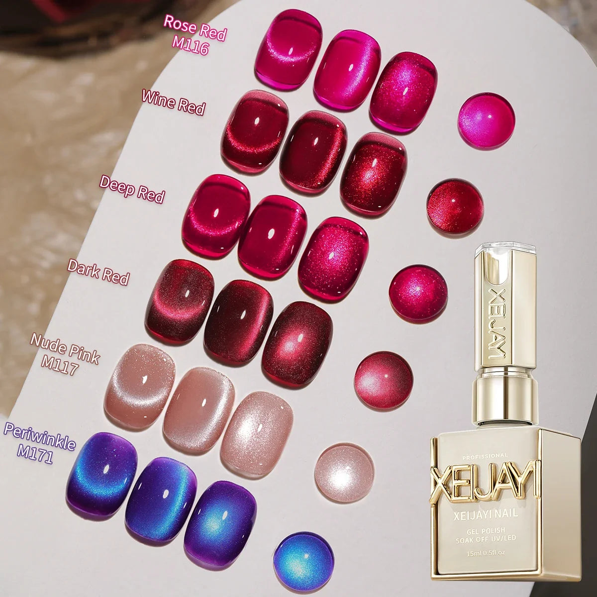 6pcs Cat Eye Nail Polish Gel 2025 New Style Blue Pink Cat Eye Nail Art Suitable for Women's Nail Salon Design