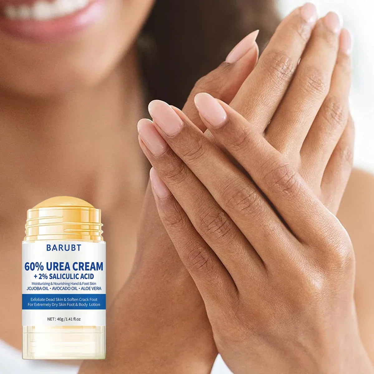 60% Urea Foot Cream Stick - Intensive Moisturizing Exfoliating, Cracked Heel Repair & Deep Hydration for Dry Rough Feet, Long-La