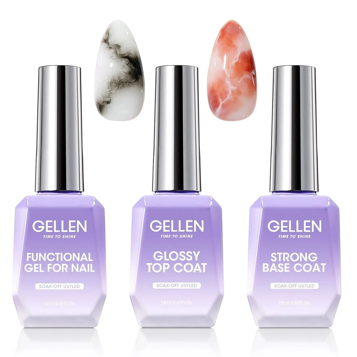 18ml Top Coat Base Coat Gel Set Nail Art No Wipe Soak Off Ultra Glossy Top UV LED Cured Long Lasting Nail Supplies