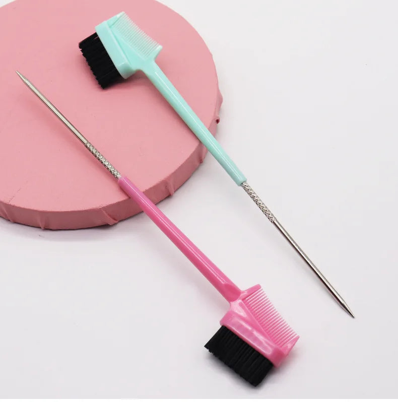 50pcs Hair Eyebrow Grooming Tool Double Sided Eyebrow Brush Comb Edge Control Brush Comb Hair Gel Smooth Styling Tool for women