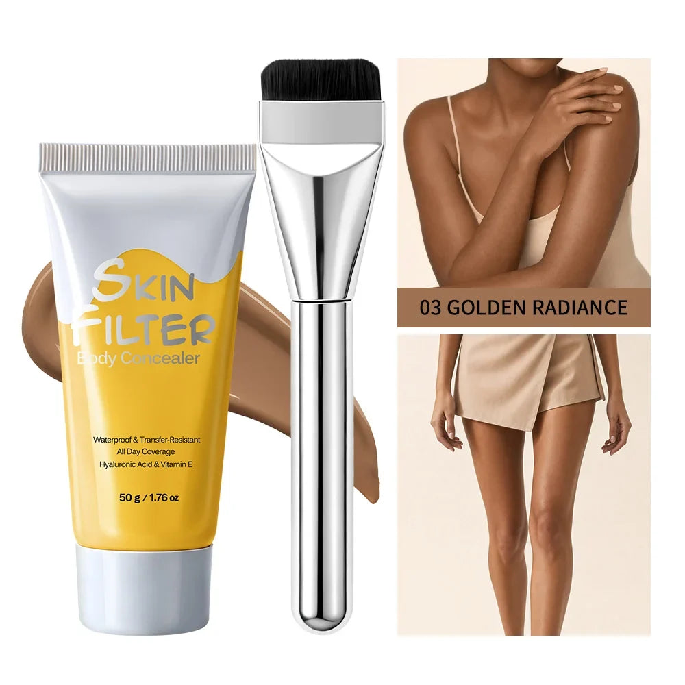 50ml Body Concealer Full Coverage Tattoo Cover Up Waterproof Hyaluronic Acid Hydrating Cover Scars Spots Veins Birthmarks Makeup
