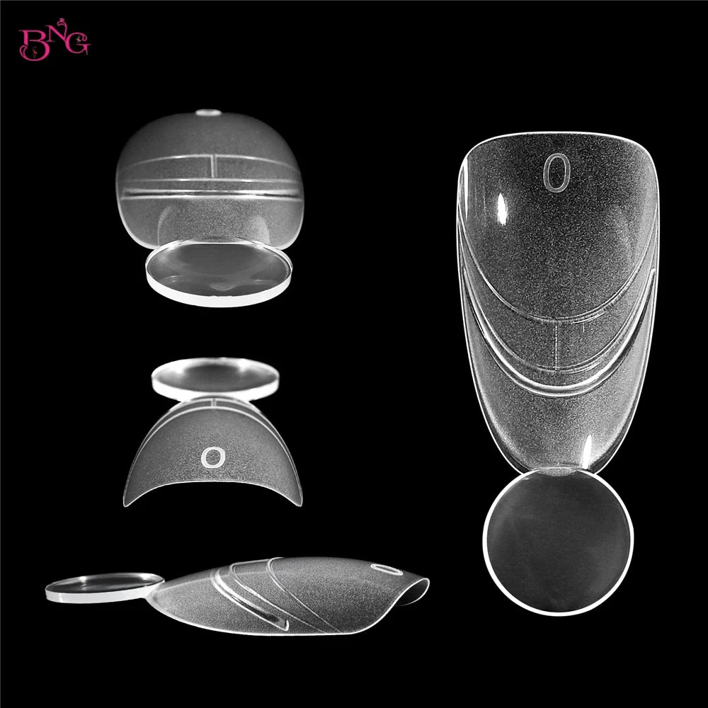 BNG New Matte Dual Forms With French Line Full Cover Dual Nail Molds for Uv Gel Acrylic Nail Art Extension 140PCS 14 Sizes