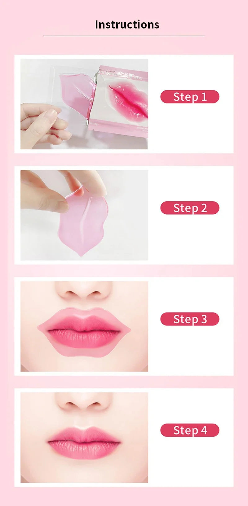 30PCS Collagen Crystal Lip Mask Gel Patches Moisturizing Hydrating Repair Lines Lips Plumper Pad Lip Care Enhancement Lip Mask
