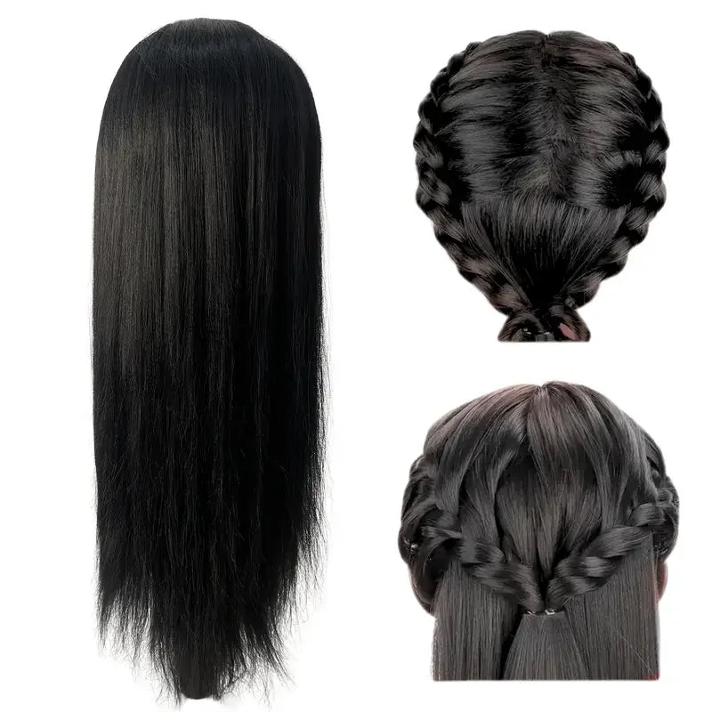 26'' Doll Head Cosmetology Mannequin Manikin Head Hair Styling Hairdressing Practice Doll Head Training Head with Clamp Holder