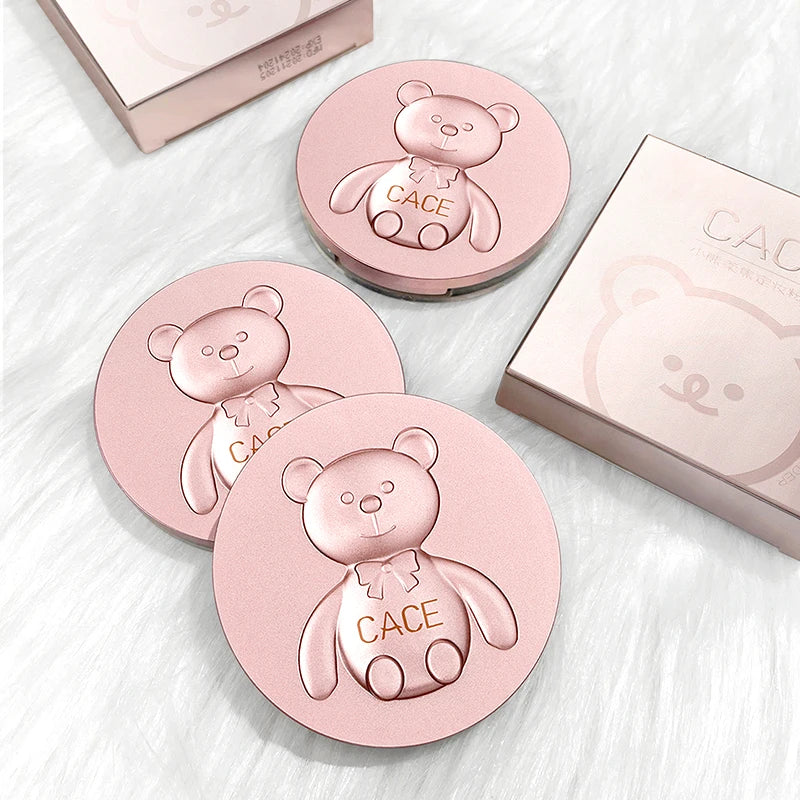 CACE Face Pressed Powder Oil Control Natural Foundation Setting Powder Smooth Finish Concealer Cosmetics For Women 3 Colors