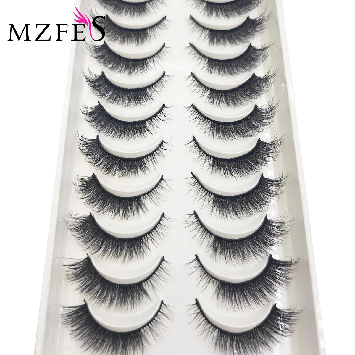 20 Style 10 Pairs Natural 3d Mink Lashes Soft False Eyelashes Cross Messy Dense Eye Lashes Extension Makeup Faux Cils Maquillaje