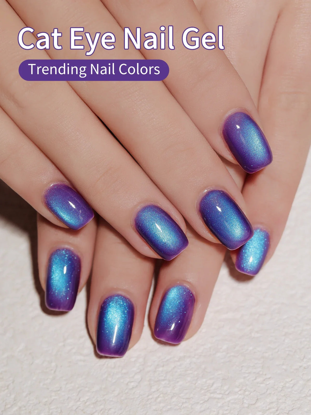 6pcs Cat Eye Nail Polish Gel 2025 New Style Blue Pink Cat Eye Nail Art Suitable for Women's Nail Salon Design