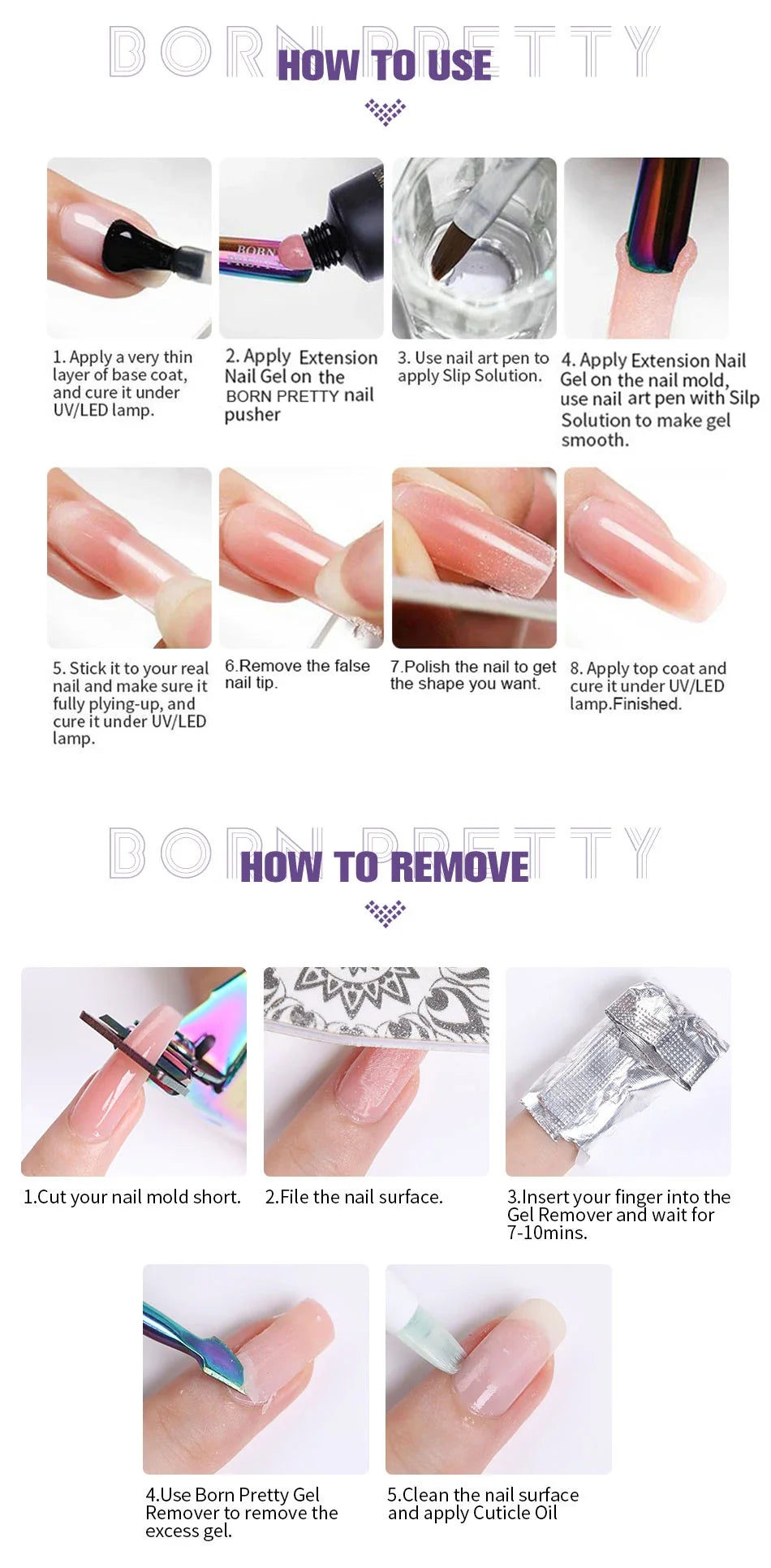 BORN PRETTY 30ml Extension Nail Gel Polish Glitter Crystal Nail Art Fast Extend Nude Pink Varnis Semi Permanent UV Hard Gel Nail