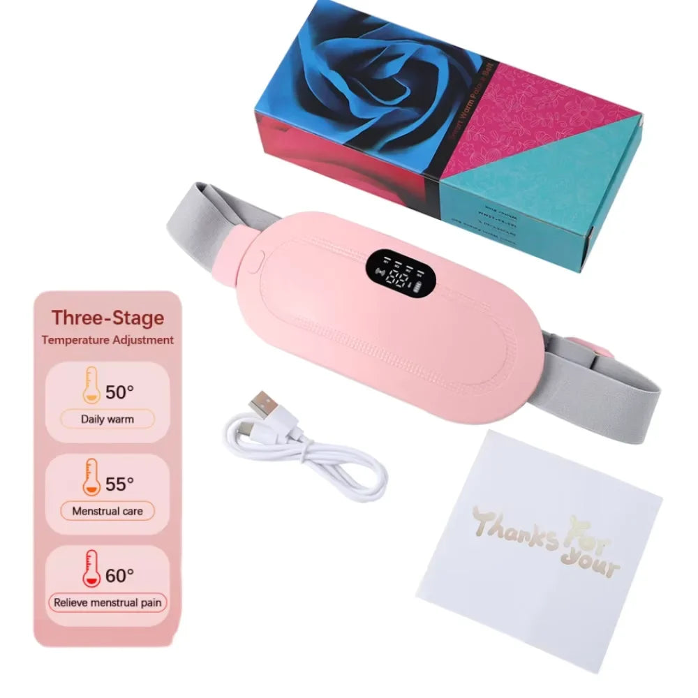 Electric Heating Pad Menstrual Cramp Massager Belt Women Period Care Hot Compress Device Vibration Abdominal Ulter Warmer Belt