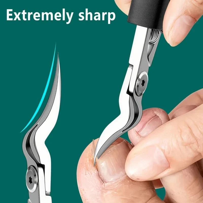 Heavy Duty Nail Clipper Set Stainless Steel Long Handle Large Opening Manicure Tools for Women Men In Stock Fast Shipping