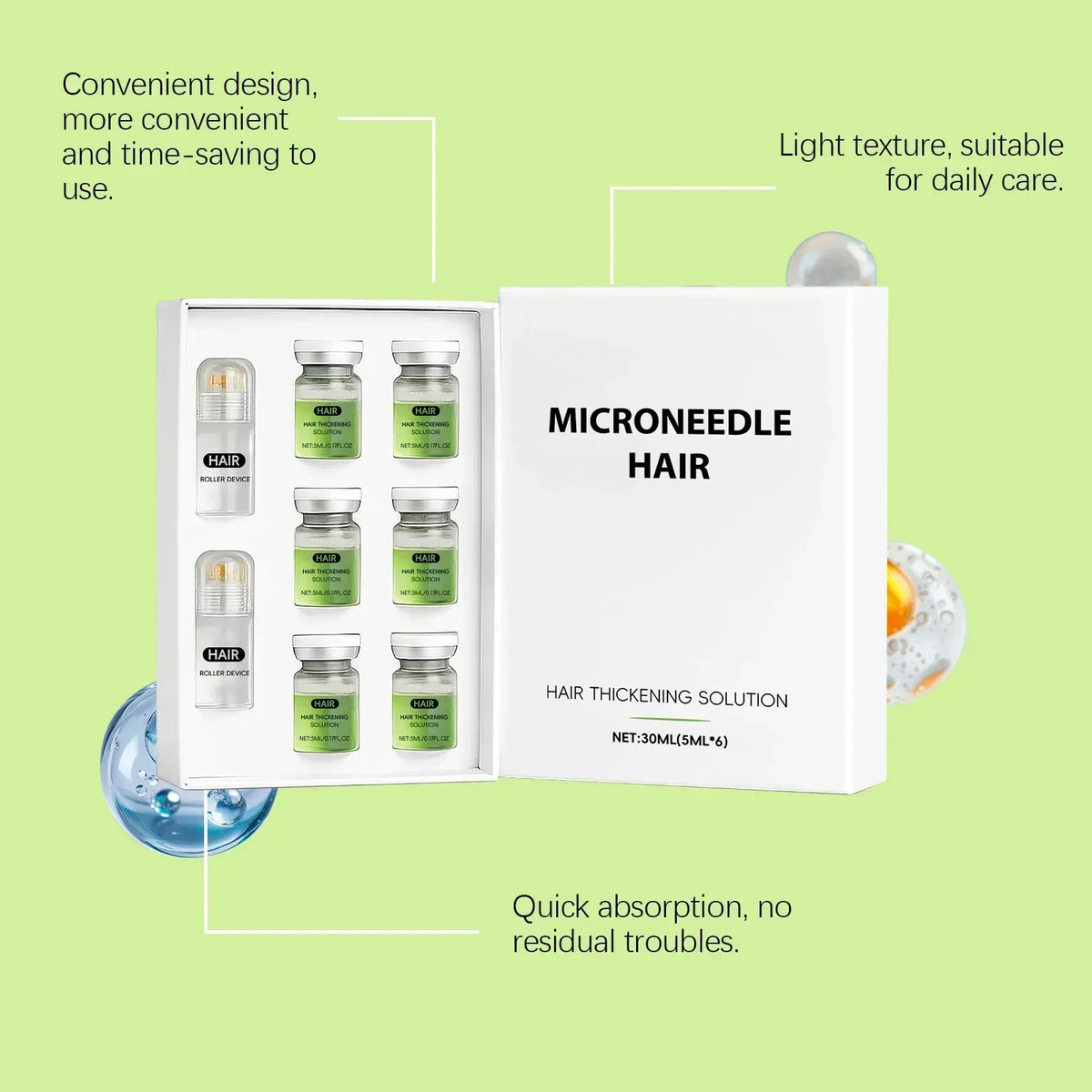 0.2MM Microneedle Hair Growth Treatment Kit, Scalp Nourishing Serum, Household Scalp Care Set for Thicker Healthier Hair