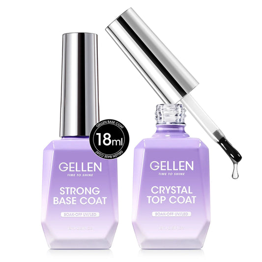 18ml Top Coat Base Coat Gel Set Nail Art No Wipe Soak Off Ultra Glossy Top UV LED Cured Long Lasting Nail Supplies