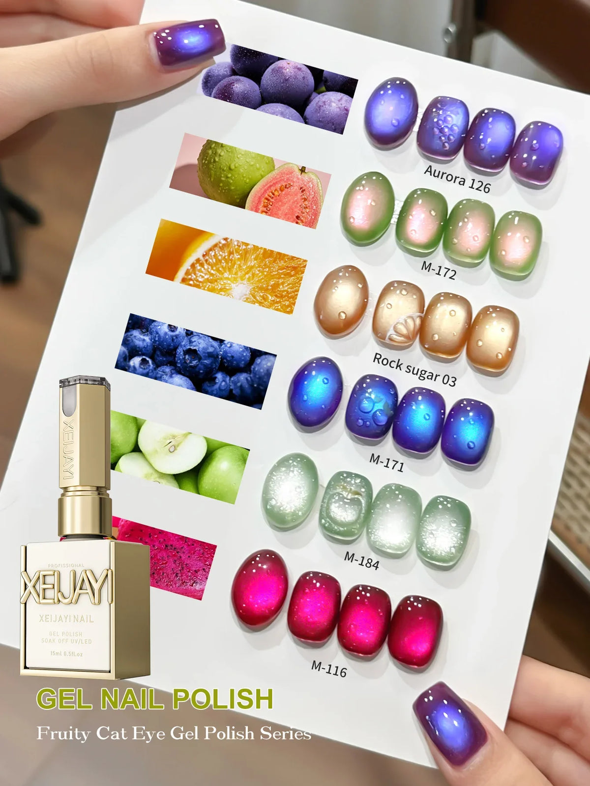 6pcs cat eye nail polish gel 2025 new style Blue Pink cat eye nail art suitable for women's nail salon design