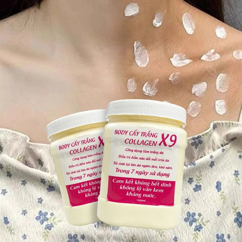 Hộp  Kem Body Cấy Trắng Collagen X9 Trắng Bật Tone , Ko Lộ Vân, Ko Bết Rít Body care Brightening Moisturizer