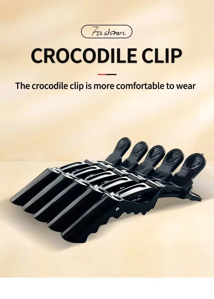 6Pcs Hairdressing Alligator Clip Salon Perm Hair Dye Plastic Hairpin Wig Clip Haircut Partition Styling Clip Supplies
