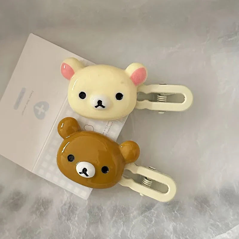 2pcs Cute Cartoon Rabbit Hair Side Clip Bunny Bangs Edge Hairpins Girls Sweet Hair Styling Tools Decoration Tools Gifts