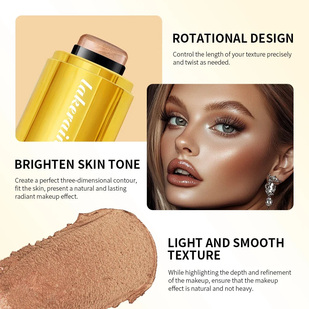 4Colors Highlighter Stick Brightening Skin Tone Contouring Natural Stereo Concealer Blush Multi-Purpose Stick